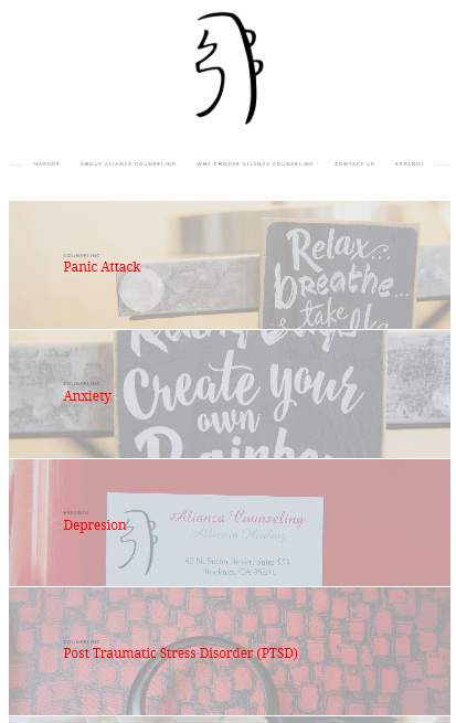 Custom mental health website design portfolio block by Jahaziel Magaña